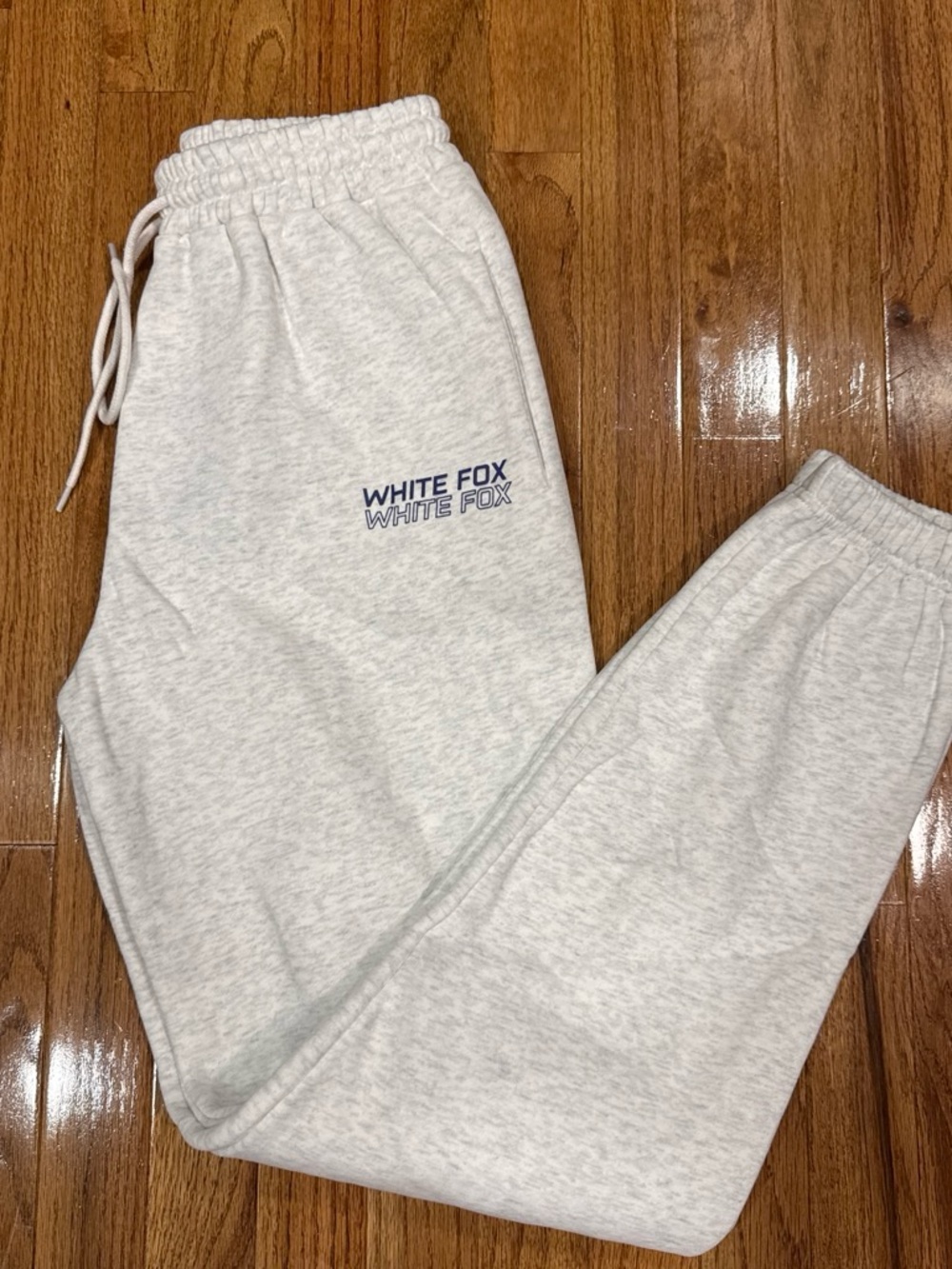 White Fox Boutique Light Gray Logo Joggers